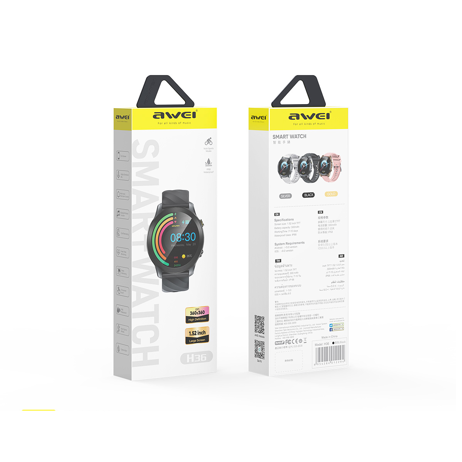 Smartwatch Awei H36 Negro